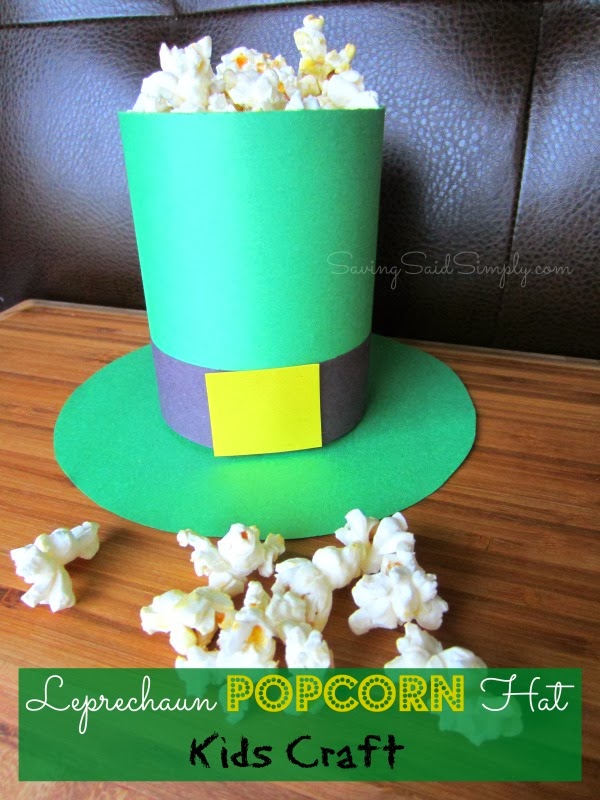 St. Patrick's Day Crafts - leprechaun popcorn hat