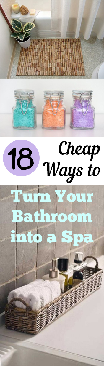 Bathroom, bathroom hacks, cheap spa, popular pin, home, home spa, DIY spa, spa hacks.