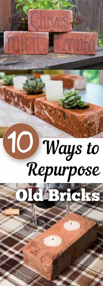 Repurpose projects, home DIY projects, home decor, popular pin, DIY home decor, gardening projcts, things to do with old bricks.