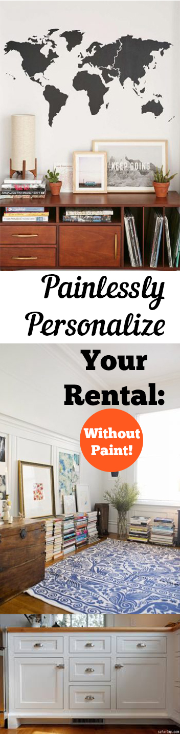 Painlessly Personalize Your Rental Without Paint! Renter Friendly Decor, DIY Home, Home Decor, Home Decor Ideas, How to Decorate Your Rental, Decorating Your Rental, Easy Ways to Decorate an Apartment, How to Decorate An Apartment, Apartment Decorating Tips and Tricks, Popular DIY Pin