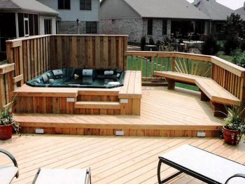 Wooden Backyard Hot Tub Deck PlaDeck Out Your Deck! 8 Simple Ways to Revamp Your Deck| Remodel Your Deck, How to Remodel Your Deck, Outdoor Projects, DIY Home Projects, Outdoor Revamp Projects, How to Update Your Deck, Quick Ways to Update Your Deck, Popular Pin