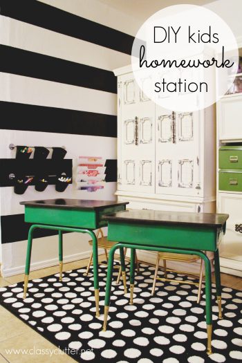 10 DIY Homework Stations for Back to School - Back To School, Back to School Homework Stations, Homework Stations, DIY Homework Stations, Homework Organization, Back to School Projects.