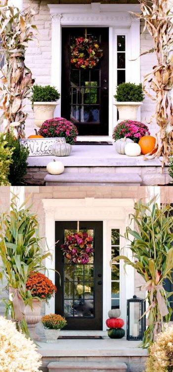 Front Door Decorations for Fall - Fall Porch Decor, DIY Front Porch, Holiday Porch Decor, Front Porch Fall, Holiday Home Decor, DIY Holiday Decor, Curb Appeal, Curb Appeal Projects, Popular Pin
