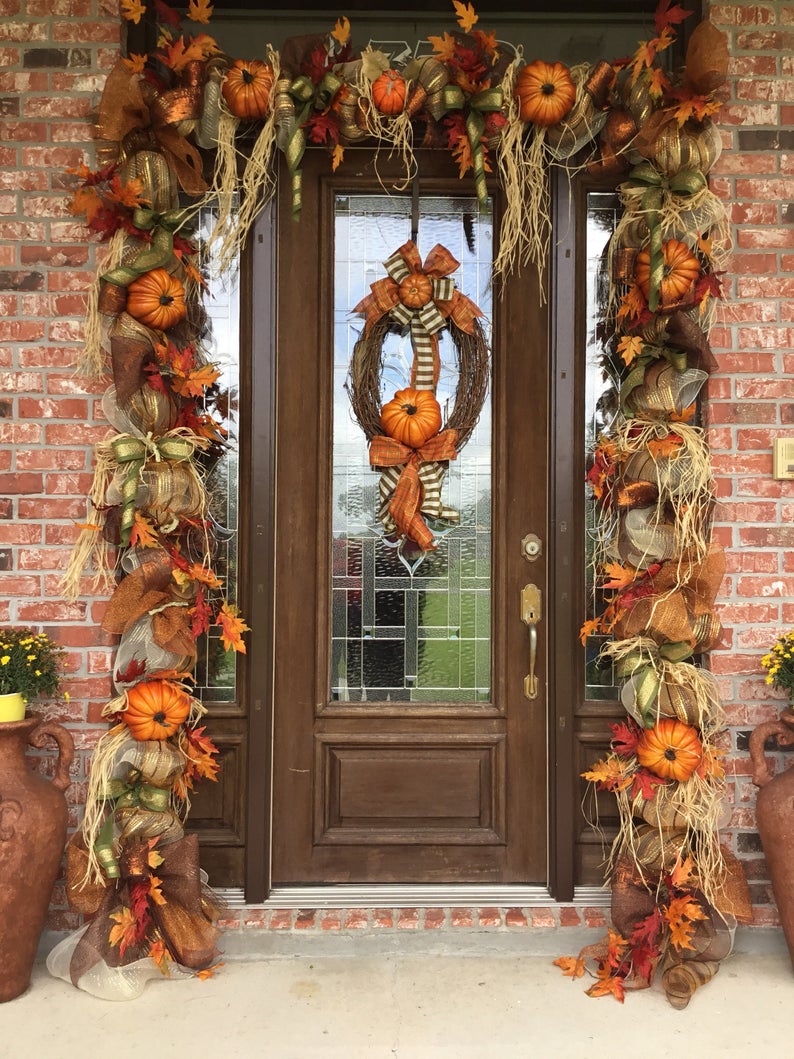 Thanksgiving Door Garland DIY Ideas How To Mylisoflists