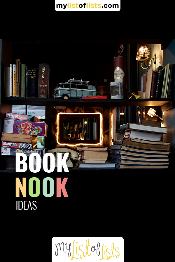 Book nooks are all the rage in home design. They make cozy spaces out of closets, under stairs and what would other wise be an unfriendly corners. Read the post to learn about why every book worm needs a book nook and how you can make one. Once you're done, you can grab a book and enjoy relaxing. Don't forget a cup of hot cocoa or tea. #booknook #homedesignideas #cornerbooknook