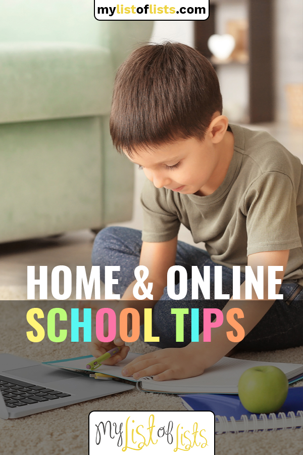 Home schooling can be hard for any kid (or parent) to adjust to. Use these online school tips to best plan your days and manage your time. Read these tips for online school success! #mylistoflistsblog #homeschoolingtips #onlinelearningtips