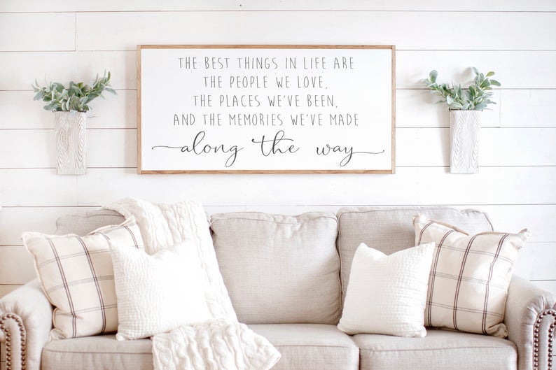 Shopping for farmhouse living room decor is one of my favorite things to do! Unfortunately, because the style is trendy it can get pretty expensive at big box stores. Fortunately, there's a solution. Take a look at this farmhouse living room decor on Etsy!