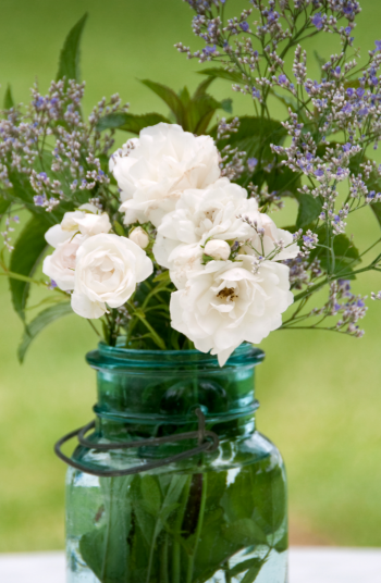 To save money on your home decor, check out these home decor ideas from the dollar store. These mason jars can be the perfect centerpieces in your dining room! 