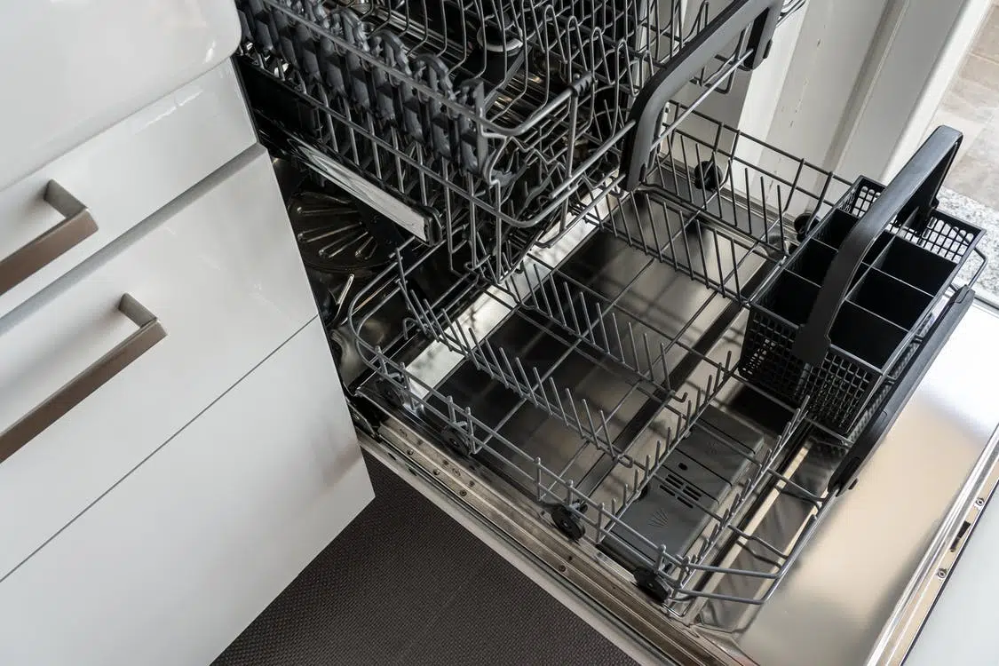 Silver dishwasher