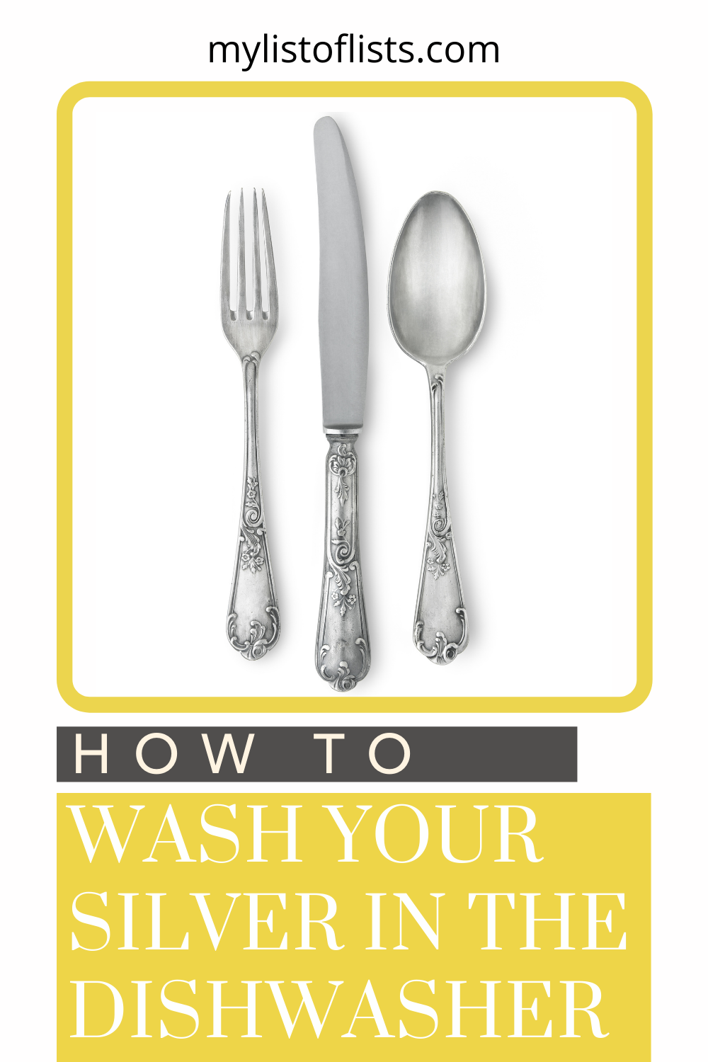Mylistoflists.com has a little bit of everything. Find loads of ways you can make your life a little bit easier. Learn how you can wash silver in the dishwasher without damaging it!