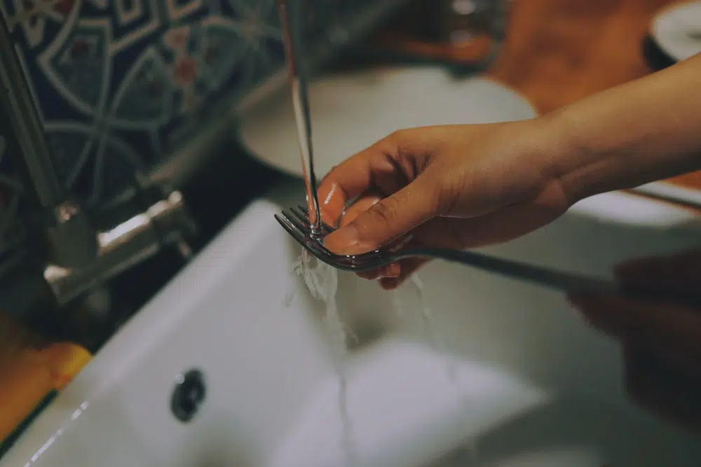 Silver dishwasher