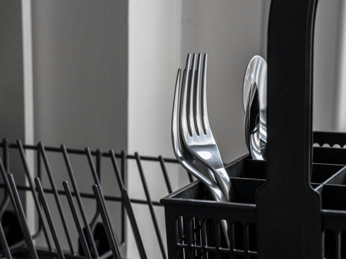 Silver dishwasher